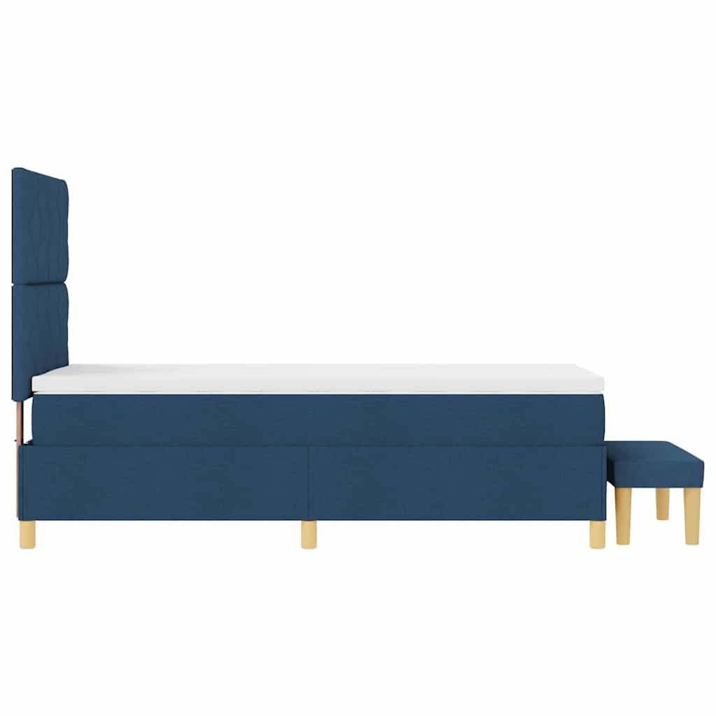 vidaXL Łóżko sprężynowe z poduszką Niebieski 200 x 90 cm tkanina
