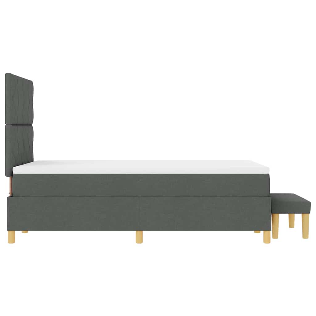 vidaXL Łóżko sprężynowe z poduszką ciemno szary 200 x 120 cm tkanina