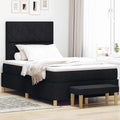 vidaXL Łóżko sprężynowe z poduszką Czarny 200 x 120 cm tkanina