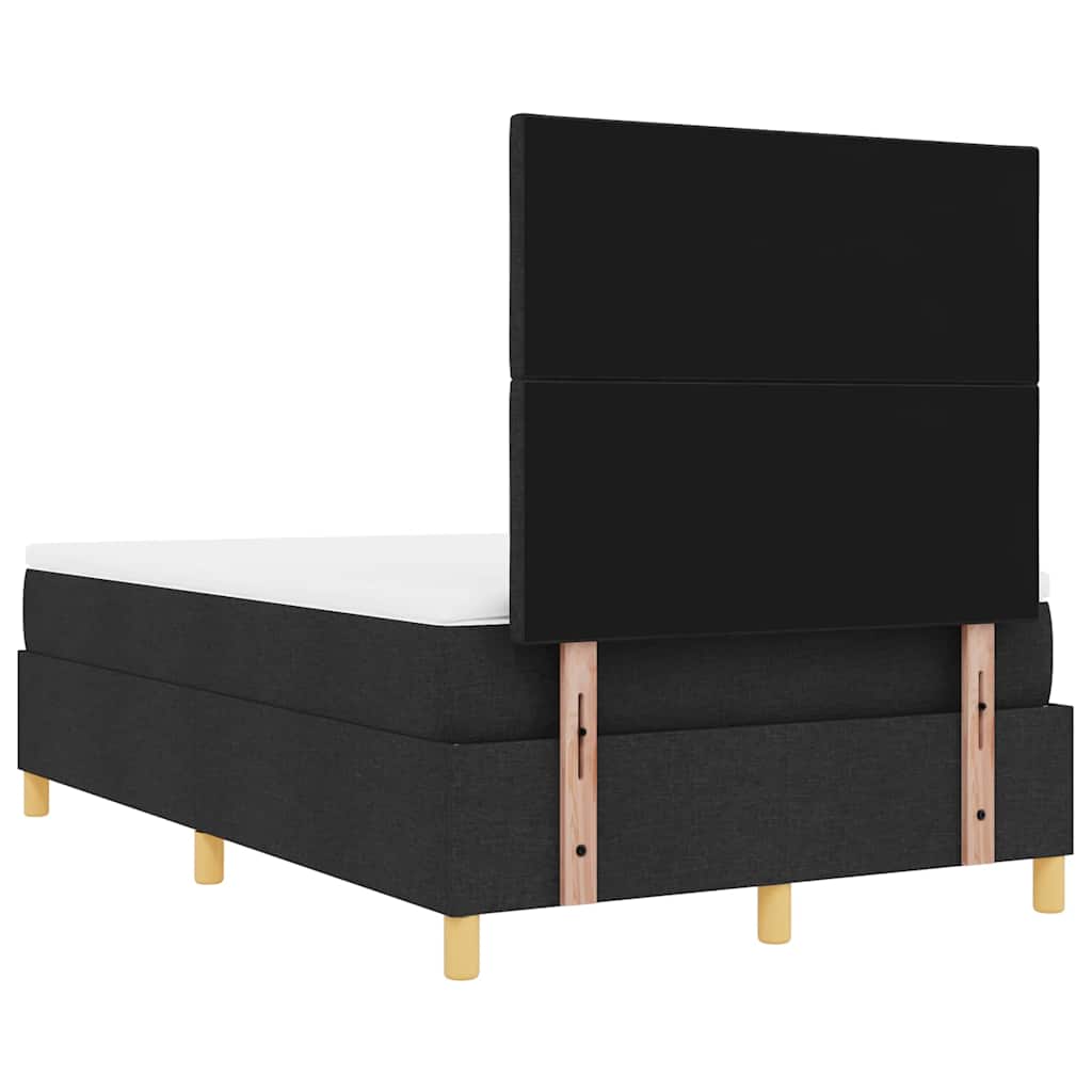 vidaXL Łóżko sprężynowe z poduszką Czarny 200 x 120 cm tkanina