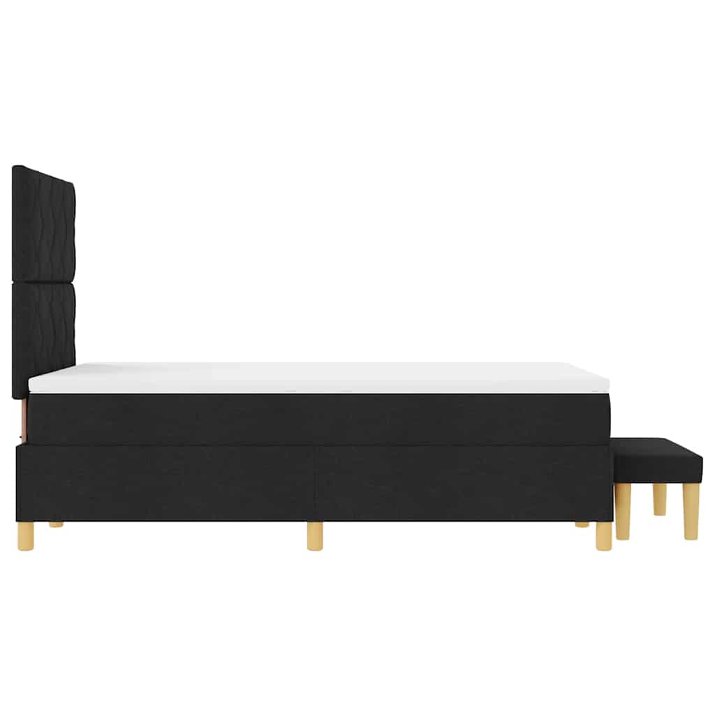 vidaXL Łóżko sprężynowe z poduszką Czarny 200 x 120 cm tkanina