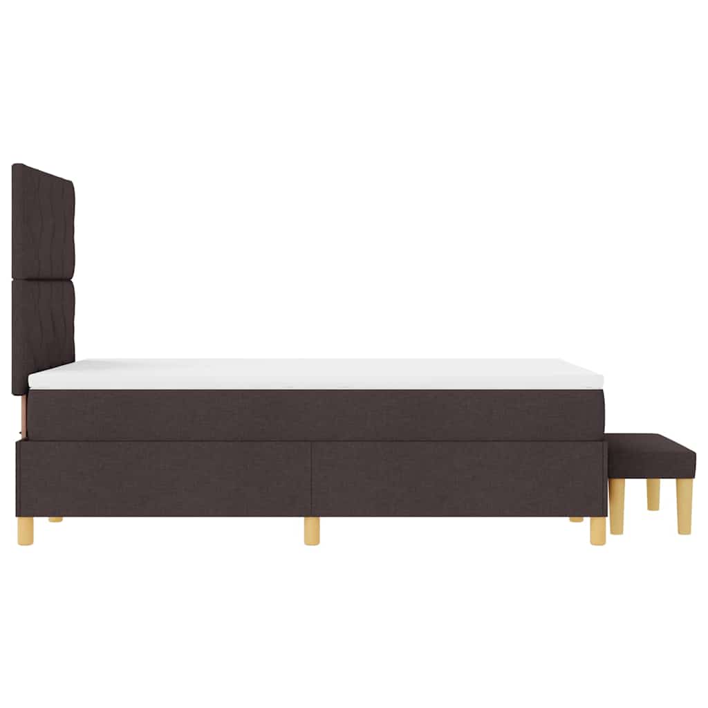 vidaXL Łóżko sprężynowe ciemnobrązowy 200 x 120 cm tkanina