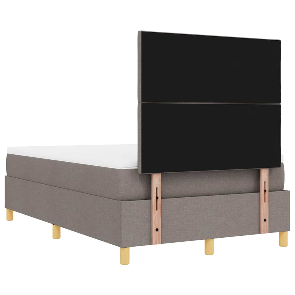 vidaXL Łóżko sprężynowe Z zagłówkiem Ciemnoszary 200 x 120 cm tkanina