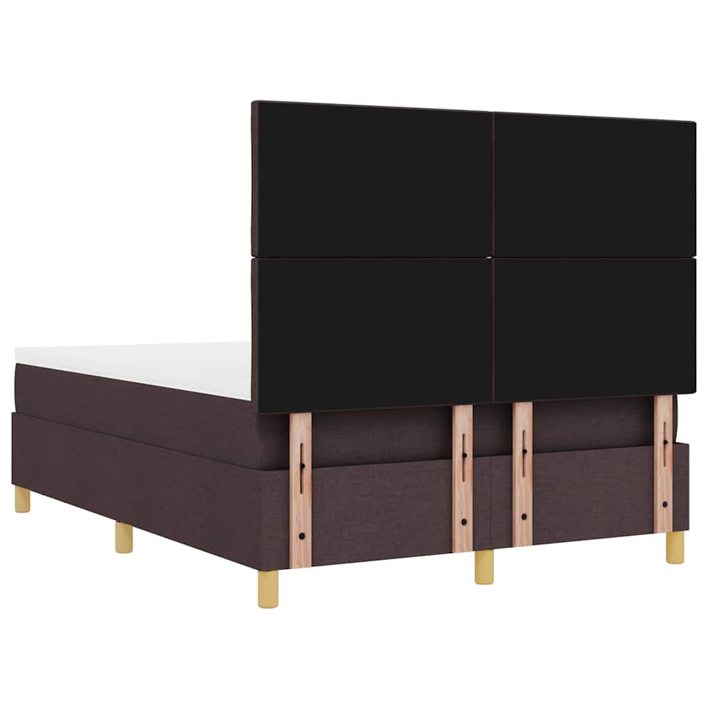 vidaXL Łóżko sprężynowe ciemnobrązowy 200 x 140 cm tkanina