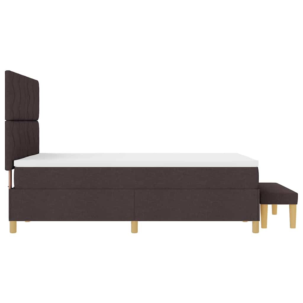 vidaXL Łóżko sprężynowe ciemnobrązowy 200 x 140 cm tkanina