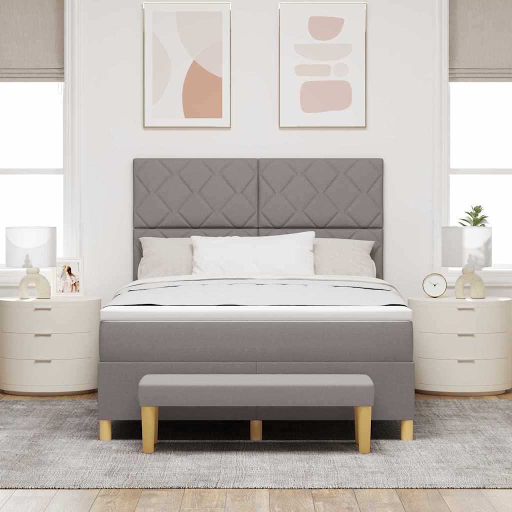 vidaXL Łóżko sprężynowe z poduszką Ciemnoszary 200 x 140 cm tkanina