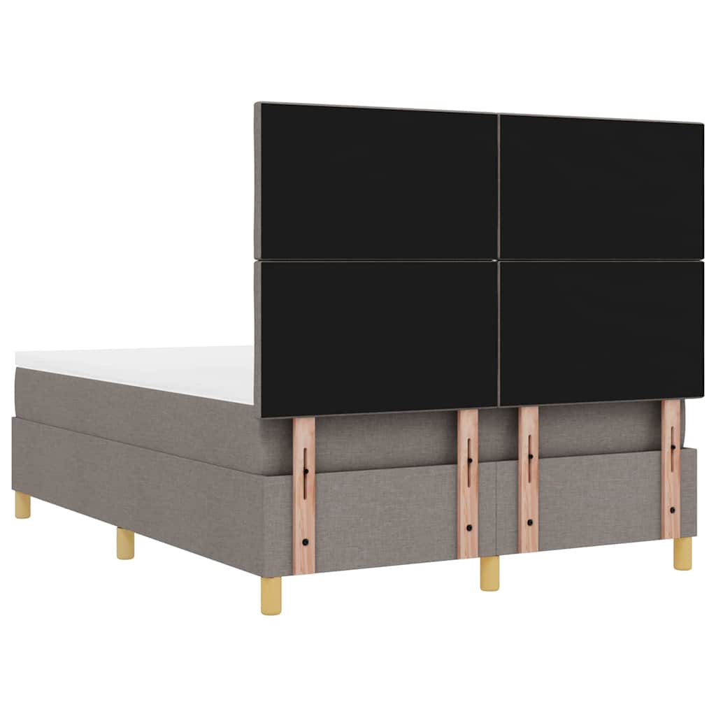 vidaXL Łóżko sprężynowe z poduszką Ciemnoszary 200 x 140 cm tkanina