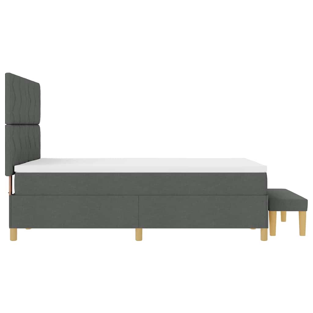 vidaXL Łóżko sprężynowe z poduszką ciemno szary 200 x 160 cm tkanina