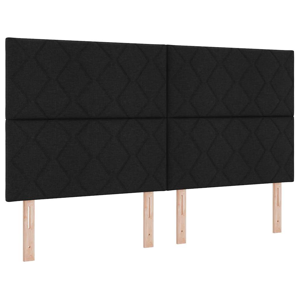 vidaXL Łóżko sprężynowe Z zagłówkiem Czarny 200 x 180 cm tkanina