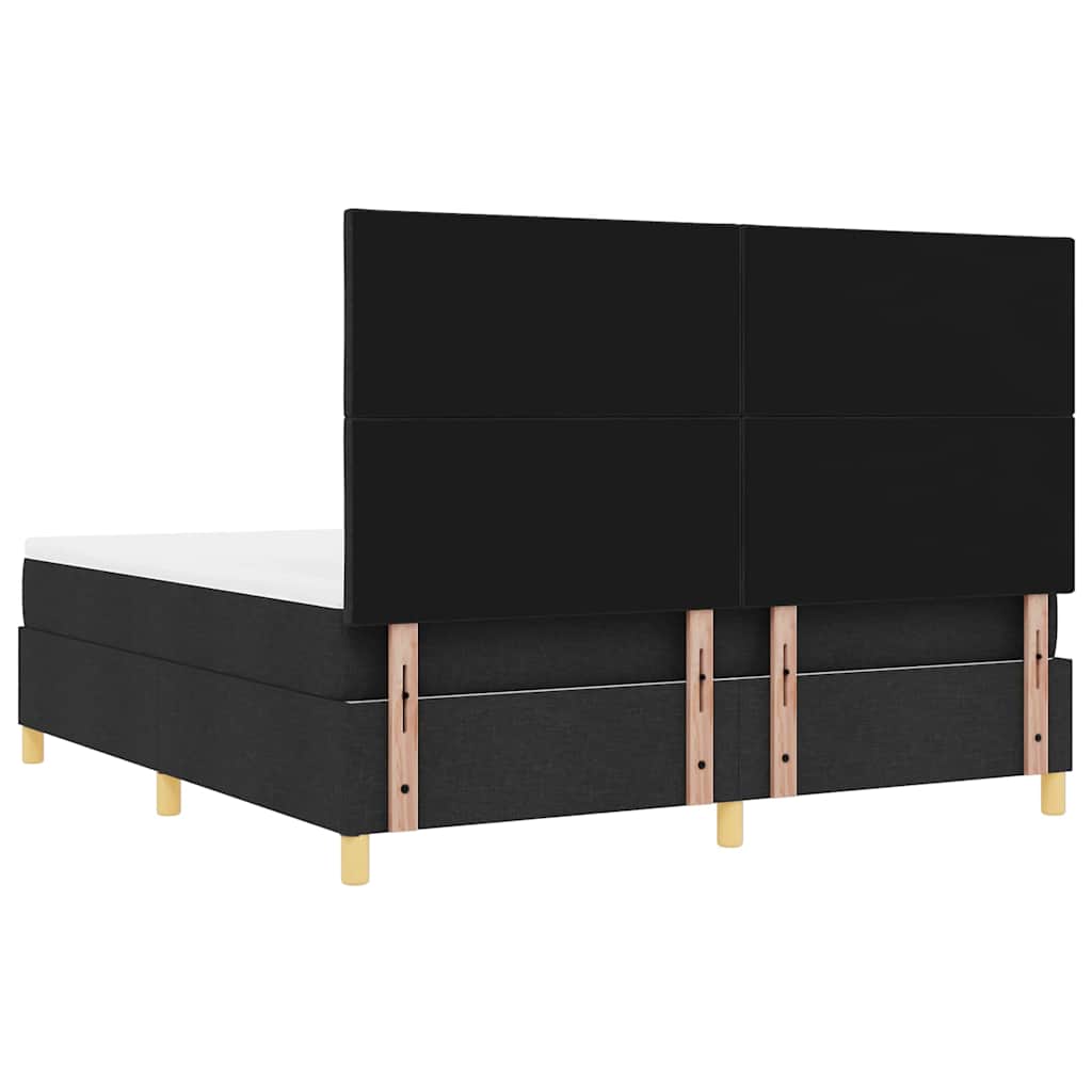 vidaXL Łóżko sprężynowe Z zagłówkiem Czarny 200 x 180 cm tkanina