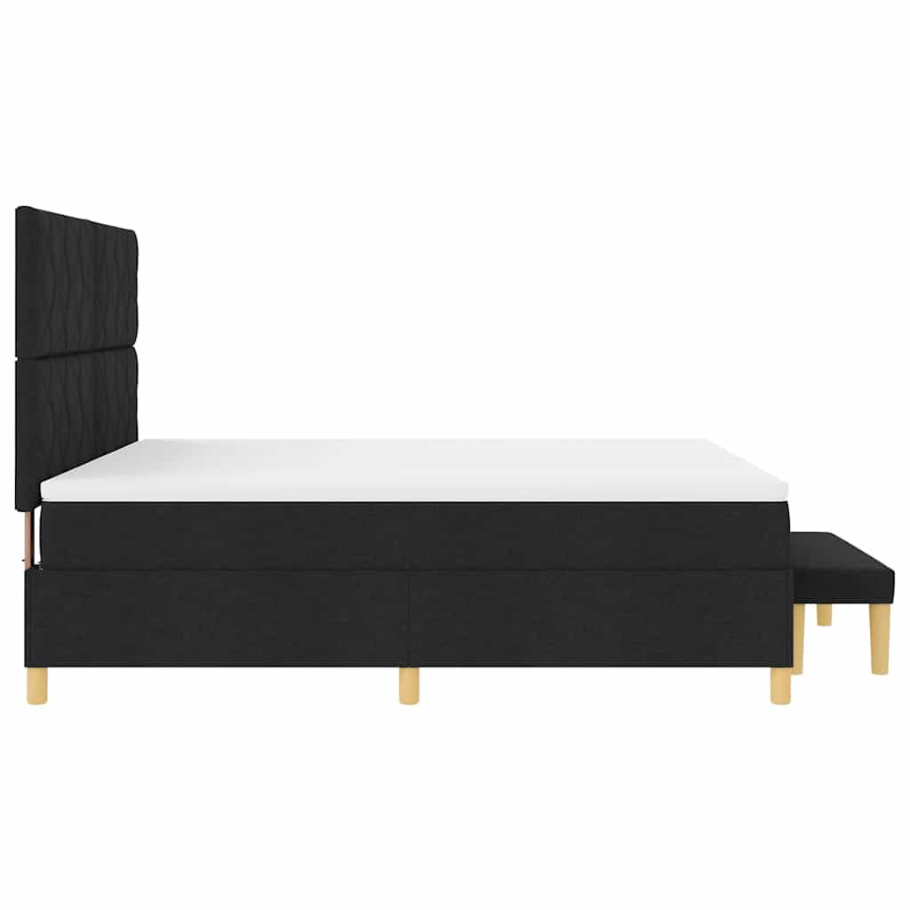 vidaXL Łóżko sprężynowe Z zagłówkiem Czarny 200 x 180 cm tkanina