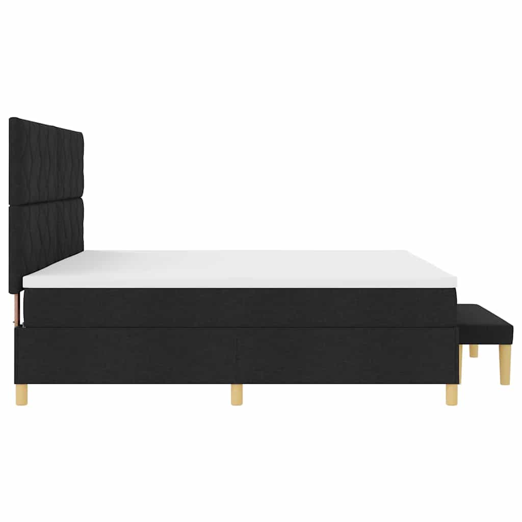 vidaXL Łóżko sprężynowe z materacem Czarny 200 x 200 cm tkanina