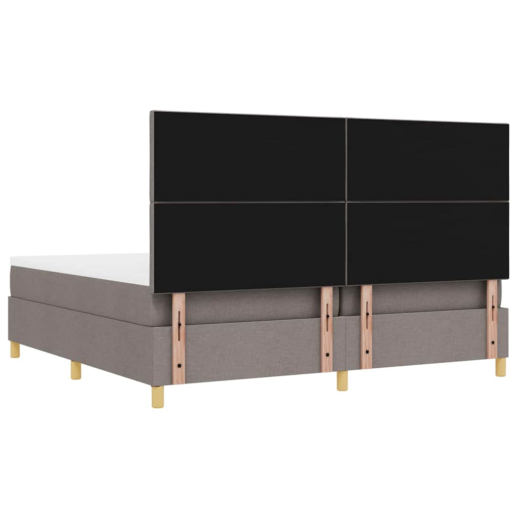 vidaXL Łóżko sprężynowe z poduszką Ciemnoszary 200 x 200 cm tkanina