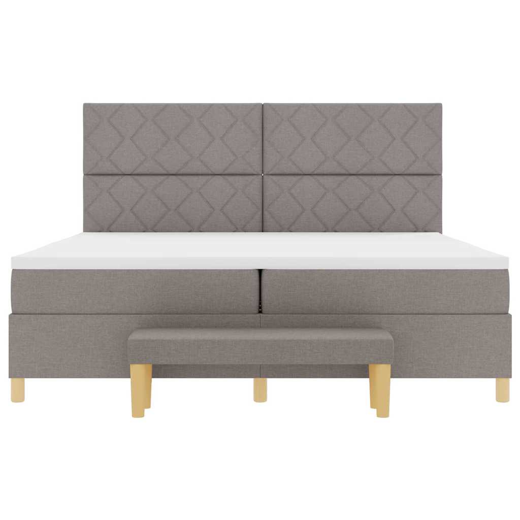 vidaXL Łóżko sprężynowe z poduszką Ciemnoszary 200 x 200 cm tkanina