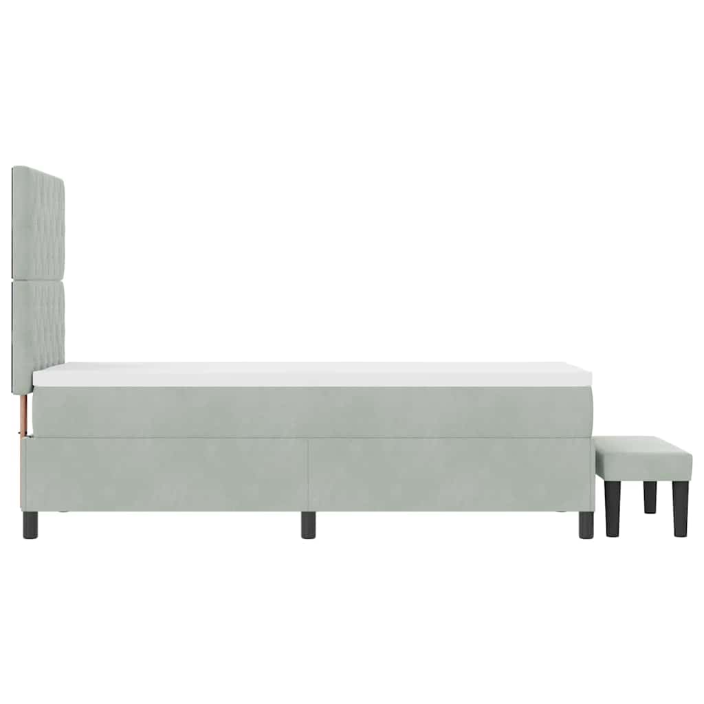 vidaXL Łóżko sprężynowe z poduszką Jasnoszary 200 x 80 cm Aksamit