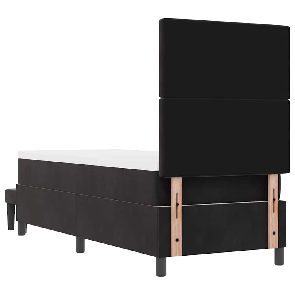 vidaXL Łóżko sprężynowe Z zagłówkiem Czarny 200 x 80 cm Aksamit