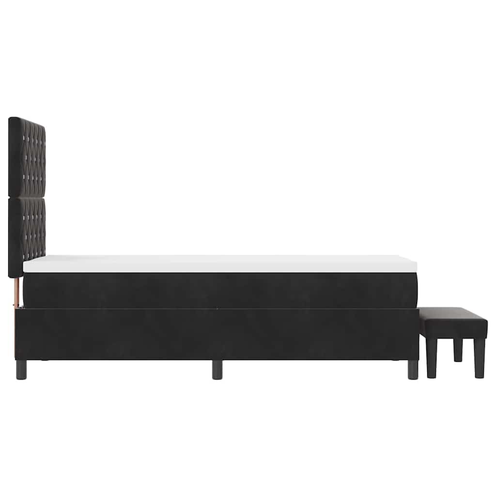 vidaXL Łóżko sprężynowe Z zagłówkiem Czarny 200 x 80 cm Aksamit