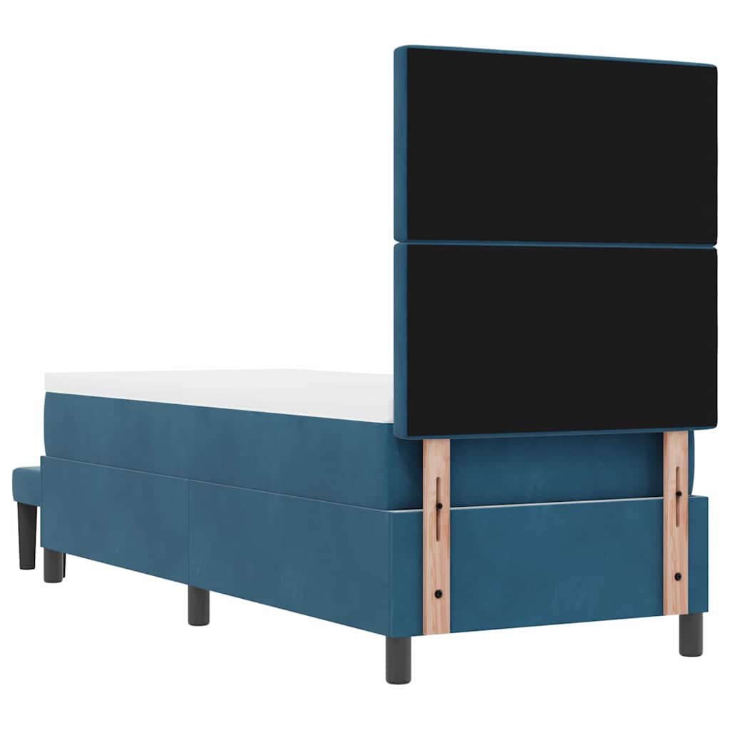 vidaXL Łóżko sprężynowe z poduszką granatowy 200 x 80 cm Aksamit