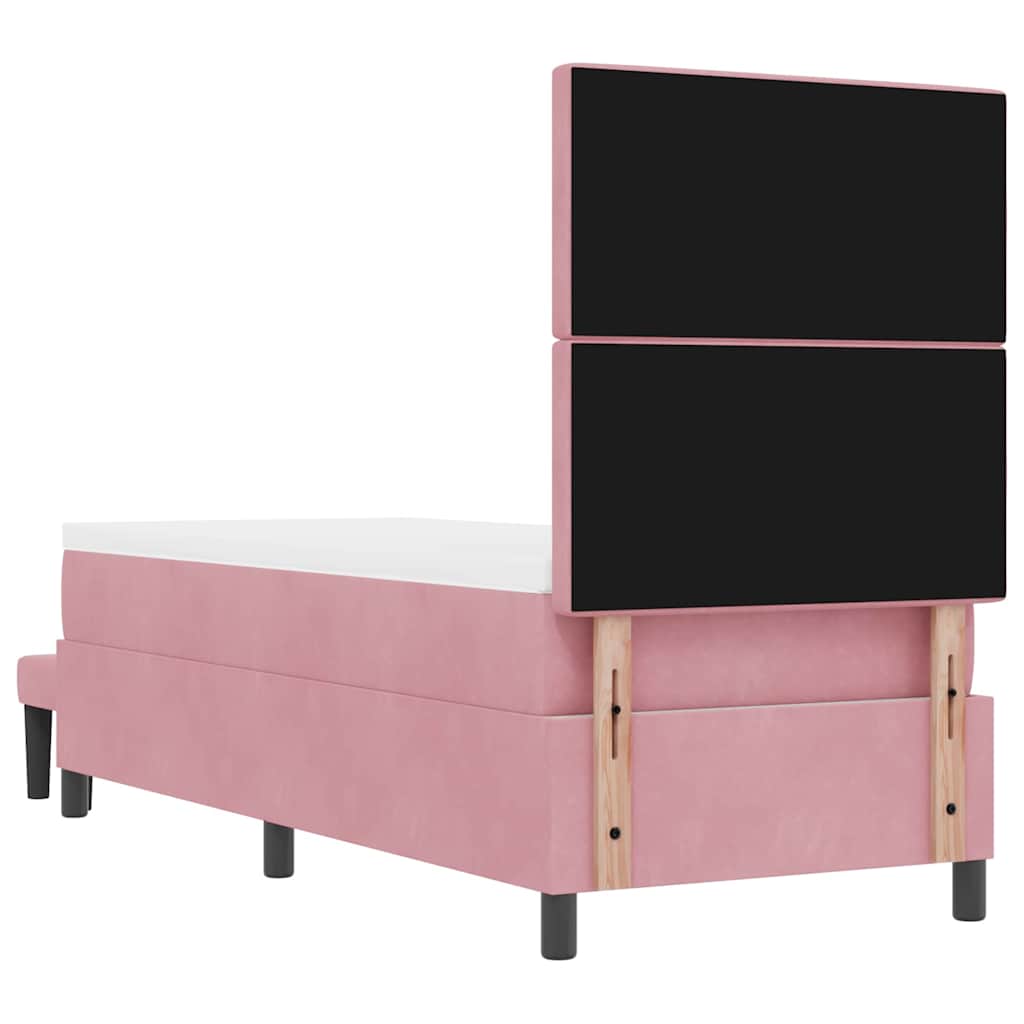 vidaXL Łóżko sprężynowe Z zagłówkiem Różowy 200 x 80 cm Aksamit