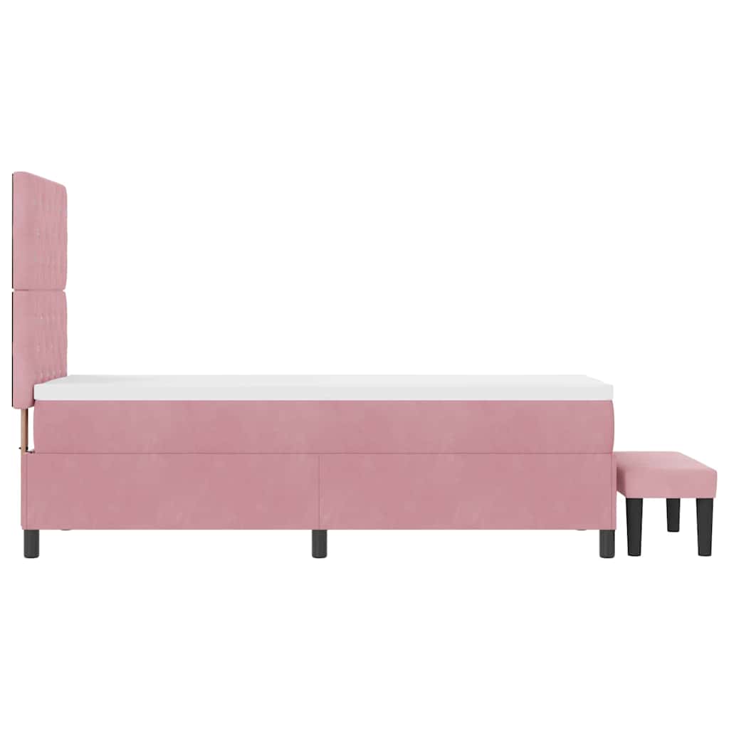 vidaXL Łóżko sprężynowe Z zagłówkiem Różowy 200 x 80 cm Aksamit