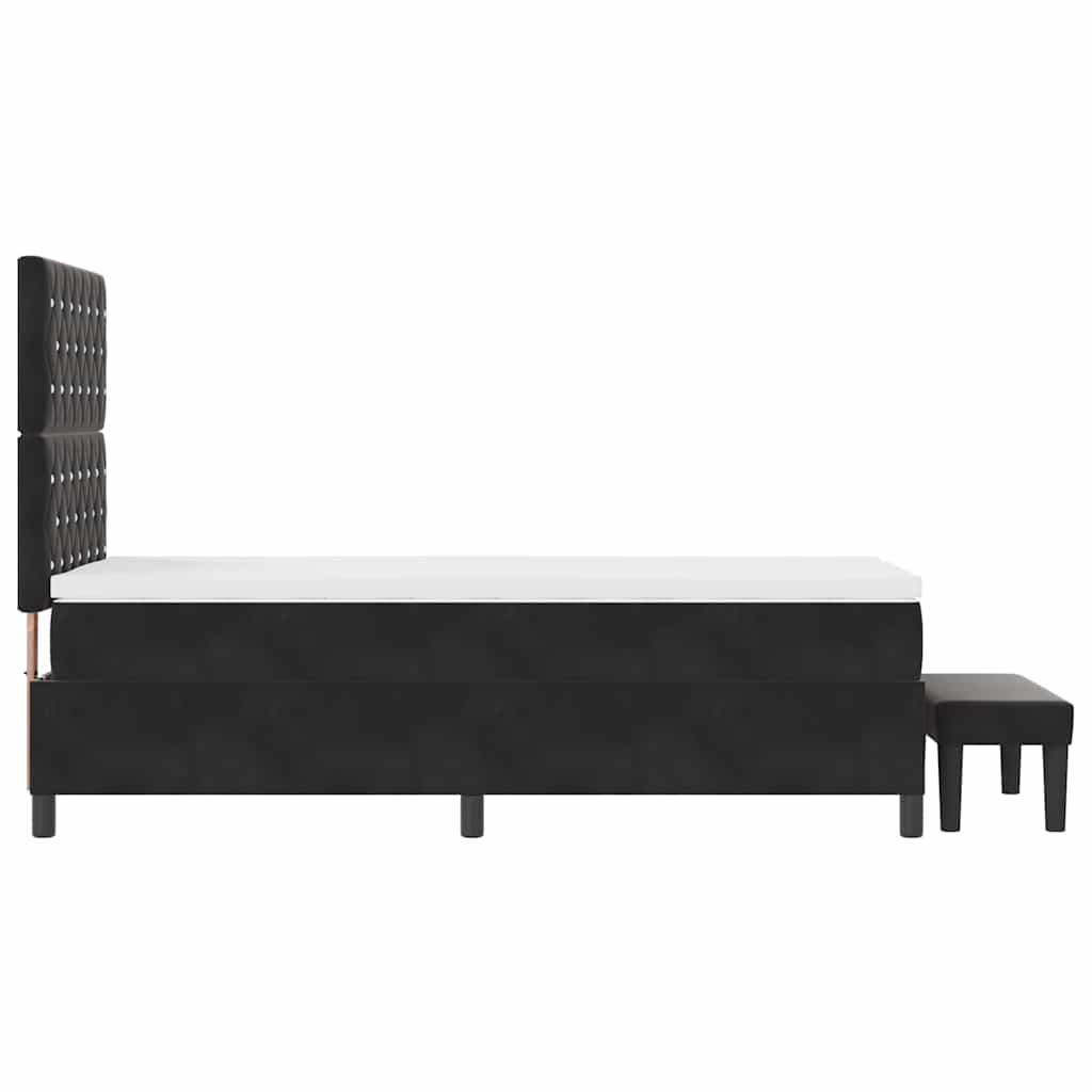 vidaXL Łóżko sprężynowe z poduszką Czarny 200 x 100 cm Aksamit