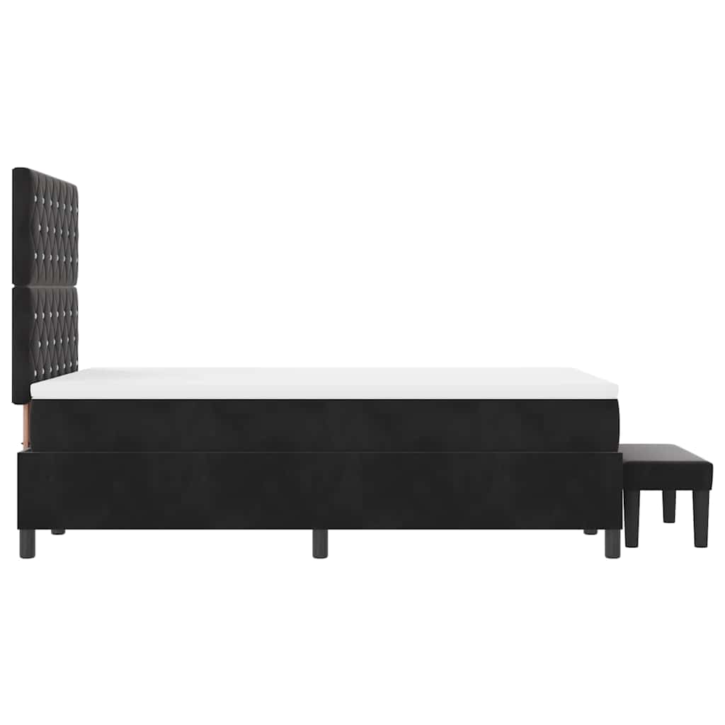 vidaXL Łóżko sprężynowe Z zagłówkiem Czarny 200 x 120 cm Aksamit