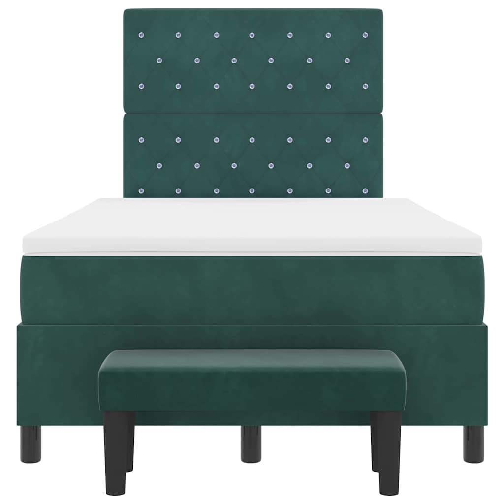 vidaXL Łóżko sprężynowe Ciemna zieleń 200 x 120 cm Aksamit