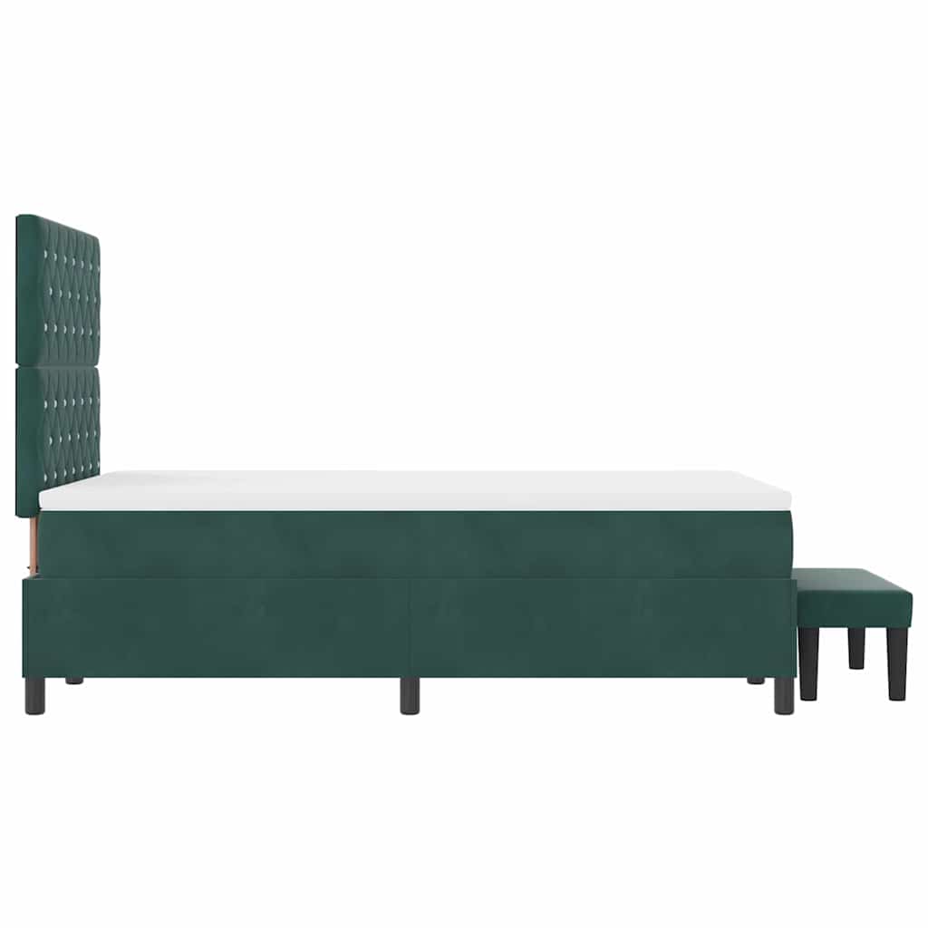 vidaXL Łóżko sprężynowe Ciemna zieleń 200 x 120 cm Aksamit