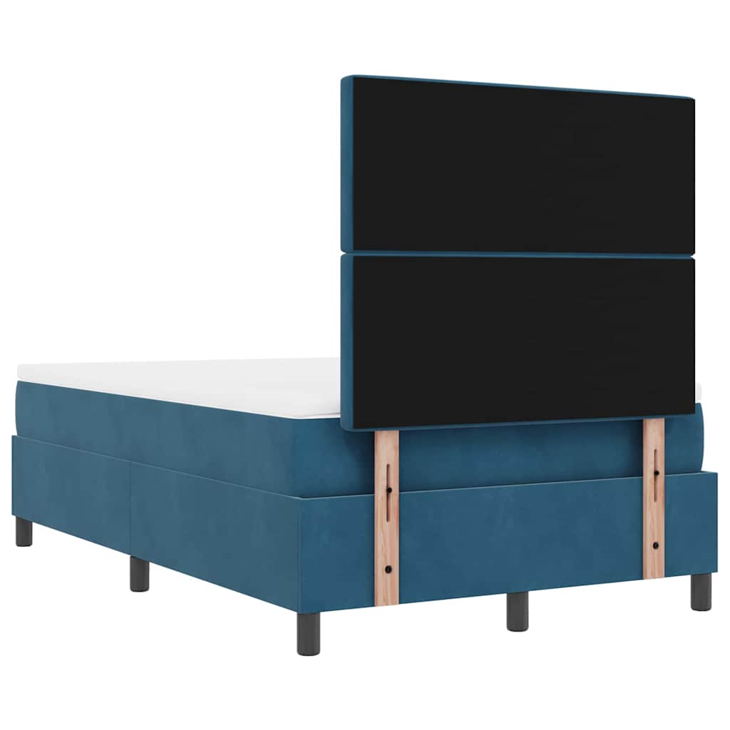vidaXL Łóżko sprężynowe Z zagłówkiem granatowy 200 x 120 cm Aksamit