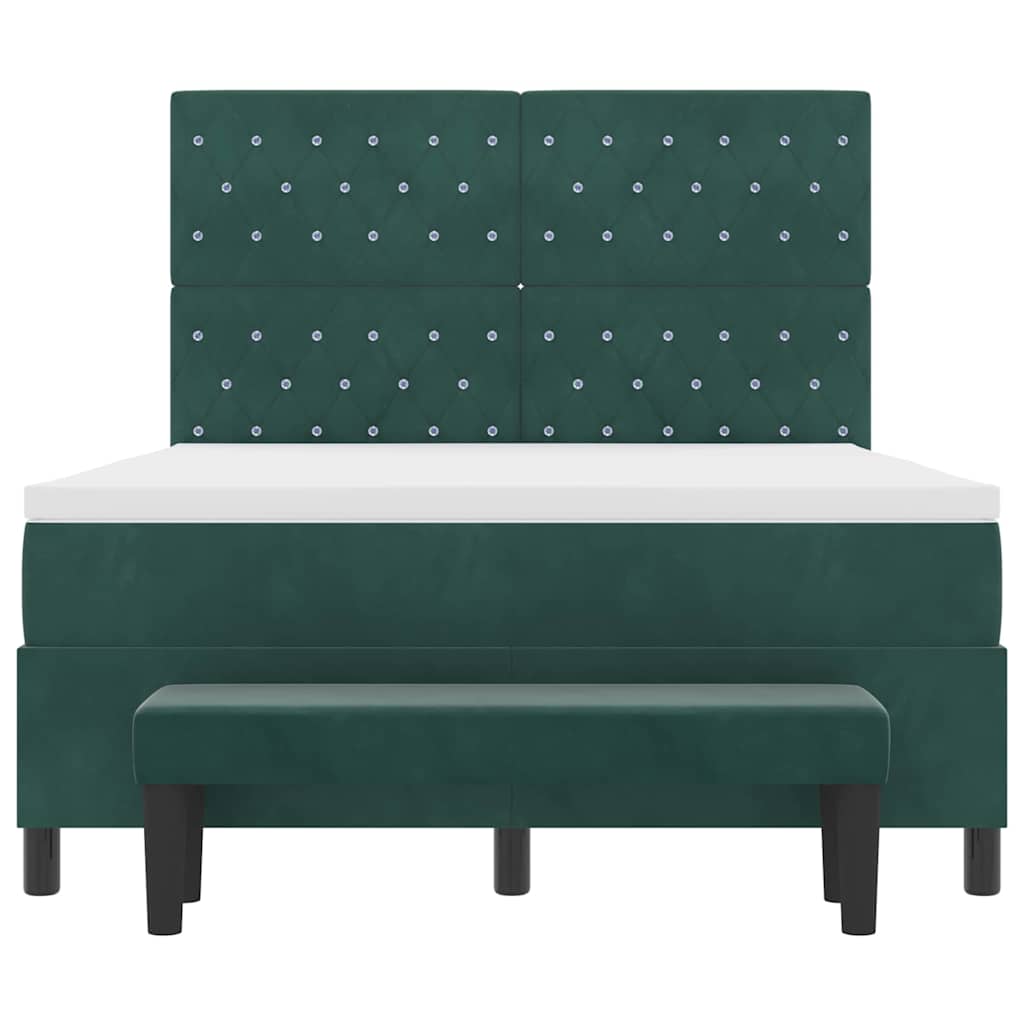 vidaXL Łóżko sprężynowe Ciemnozielony 200 x 160 cm Aksamit