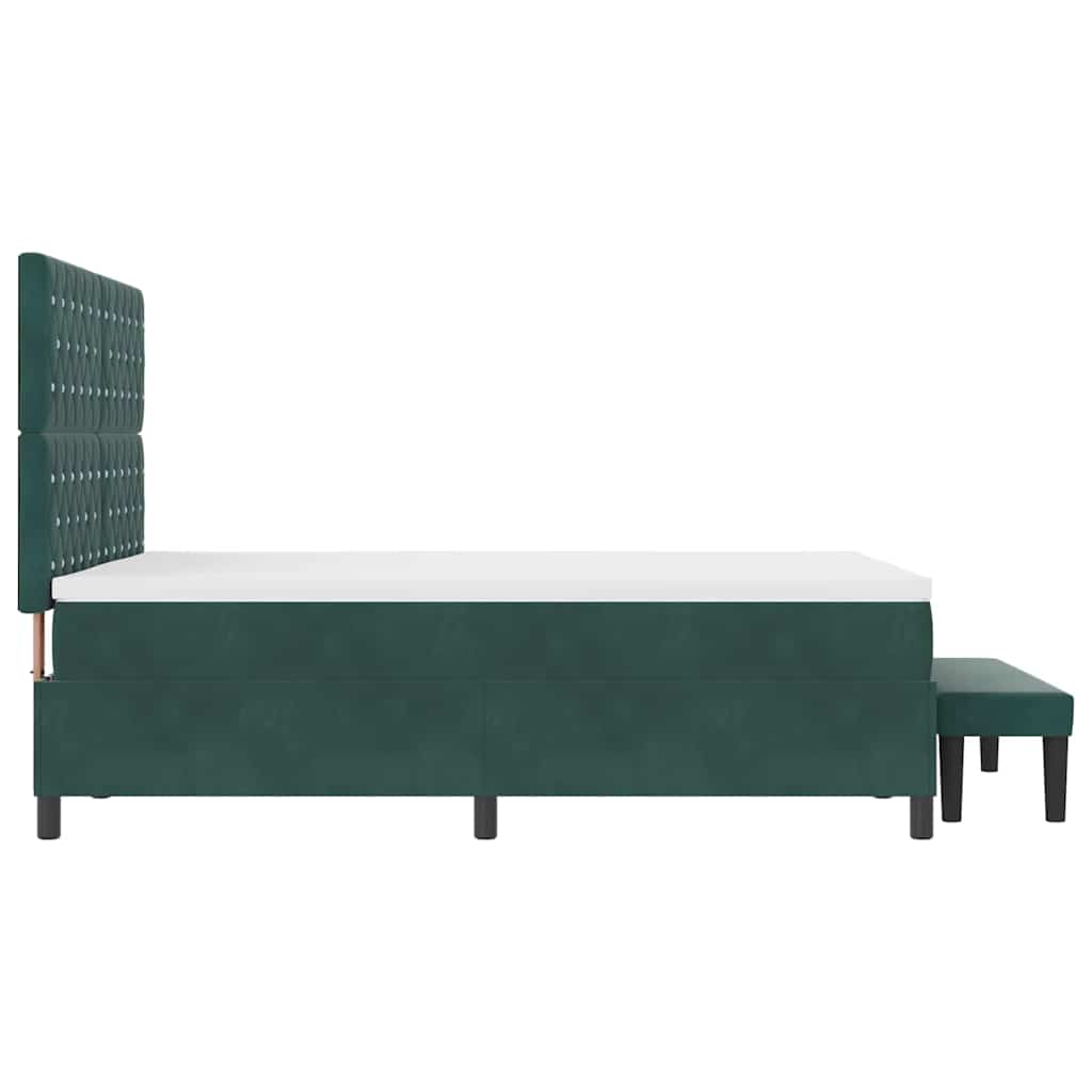 vidaXL Łóżko sprężynowe Ciemnozielony 200 x 160 cm Aksamit