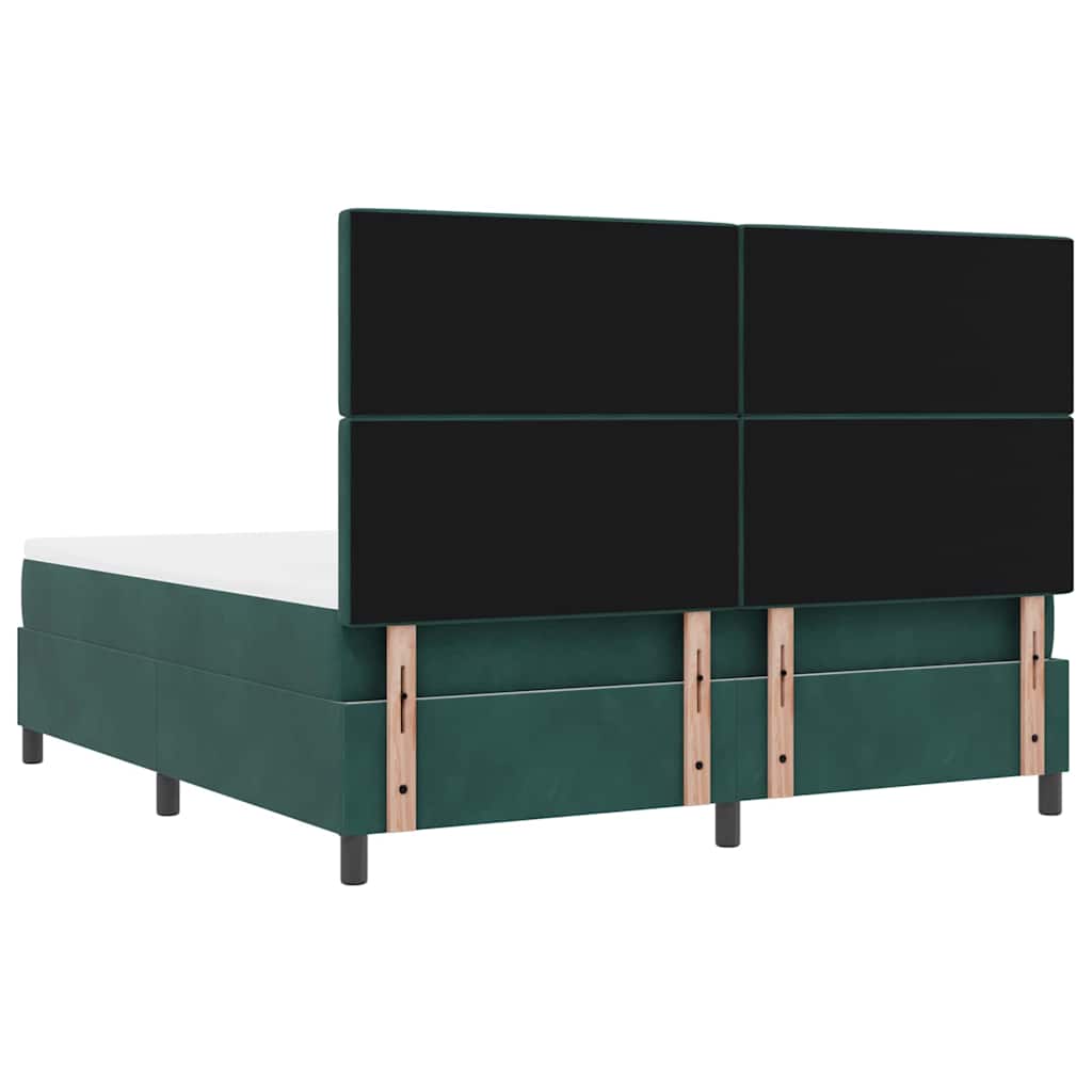 vidaXL Łóżko sprężynowe Ciemnozielony 200 x 180 cm Aksamit