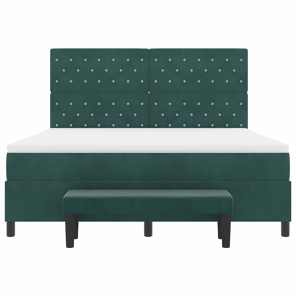 vidaXL Łóżko sprężynowe Ciemnozielony 200 x 180 cm Aksamit