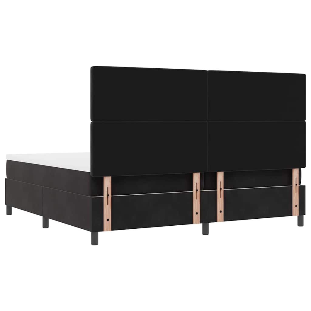 vidaXL Łóżko sprężynowe z materacem Czarny 200 x 200 cm Aksamit