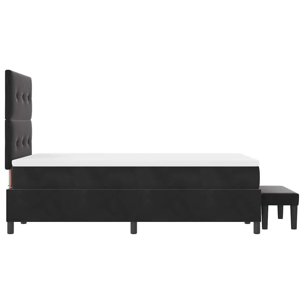 vidaXL Łóżko sprężynowe Z zagłówkiem Czarny 200 x 120 cm Aksamit