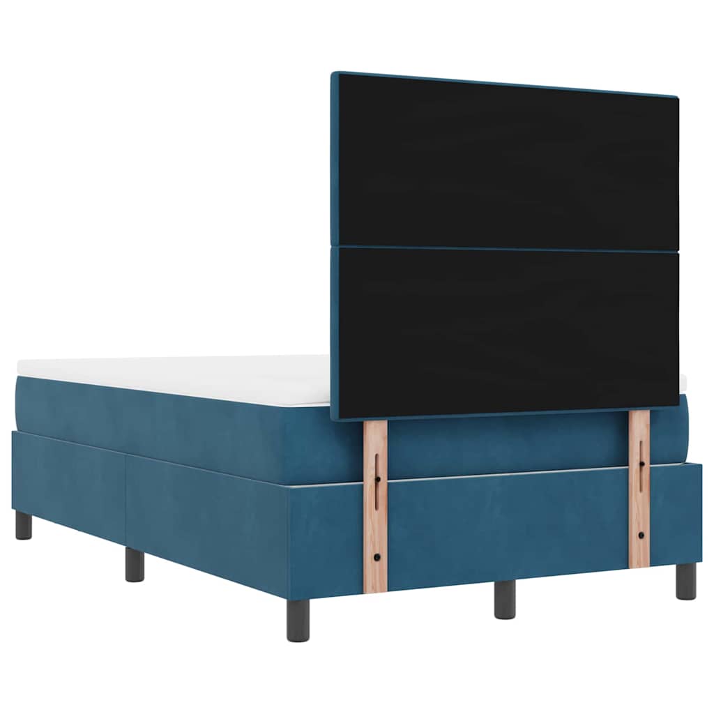 vidaXL Łóżko sprężynowe Z zagłówkiem granatowy 200 x 120 cm Aksamit
