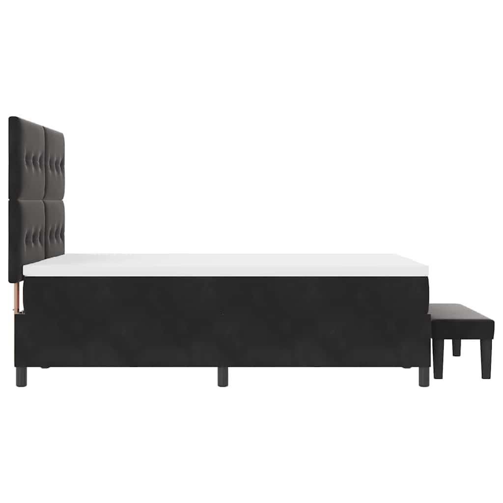 vidaXL Łóżko sprężynowe z poduszką Czarny 200 x 140 cm Aksamit