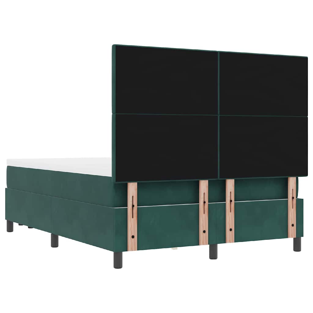 vidaXL Łóżko sprężynowe Ciemnozielony 200 x 160 cm Aksamit