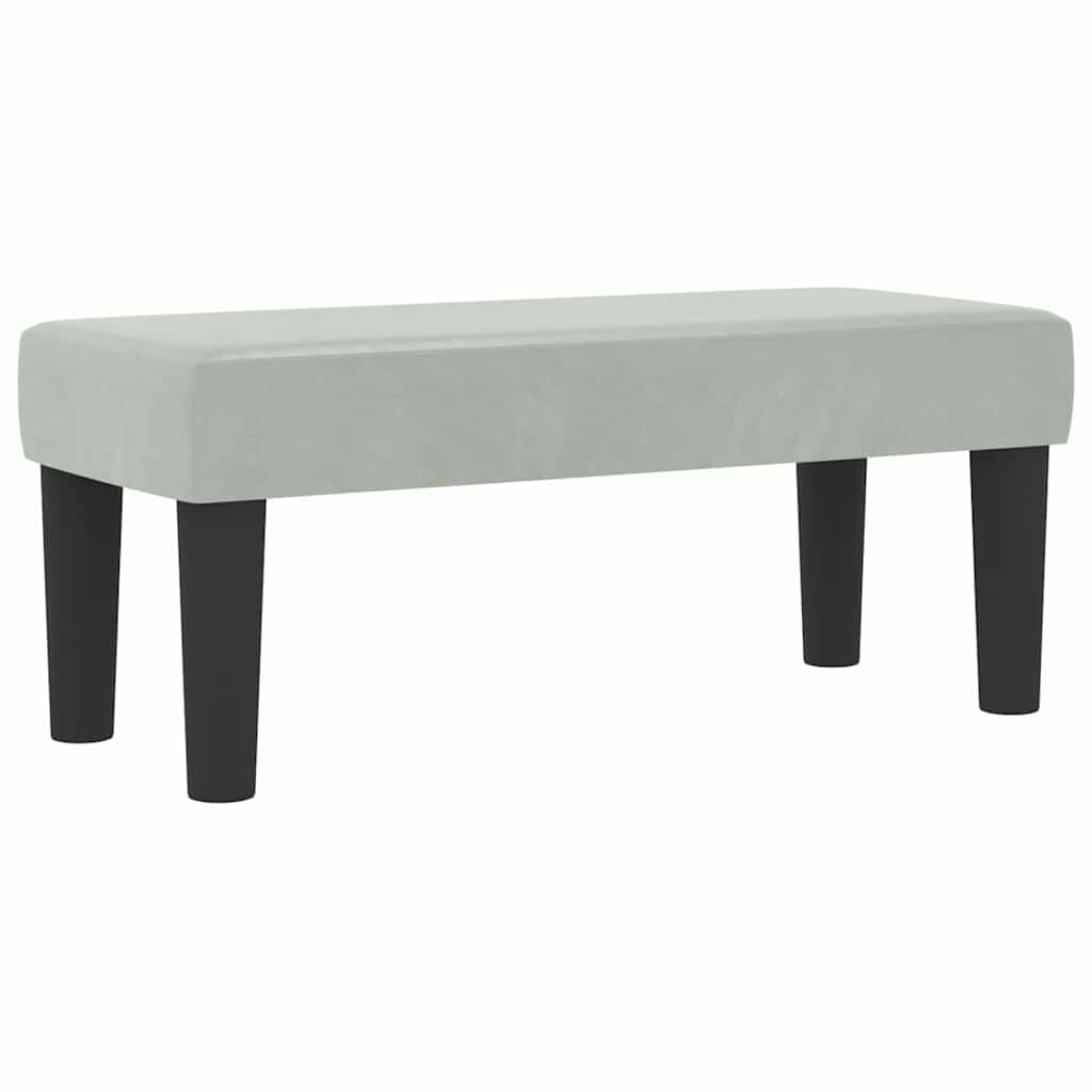 vidaXL Łóżko sprężynowe Z zagłówkiem Jasnoszary 200 x 80 cm Aksamit