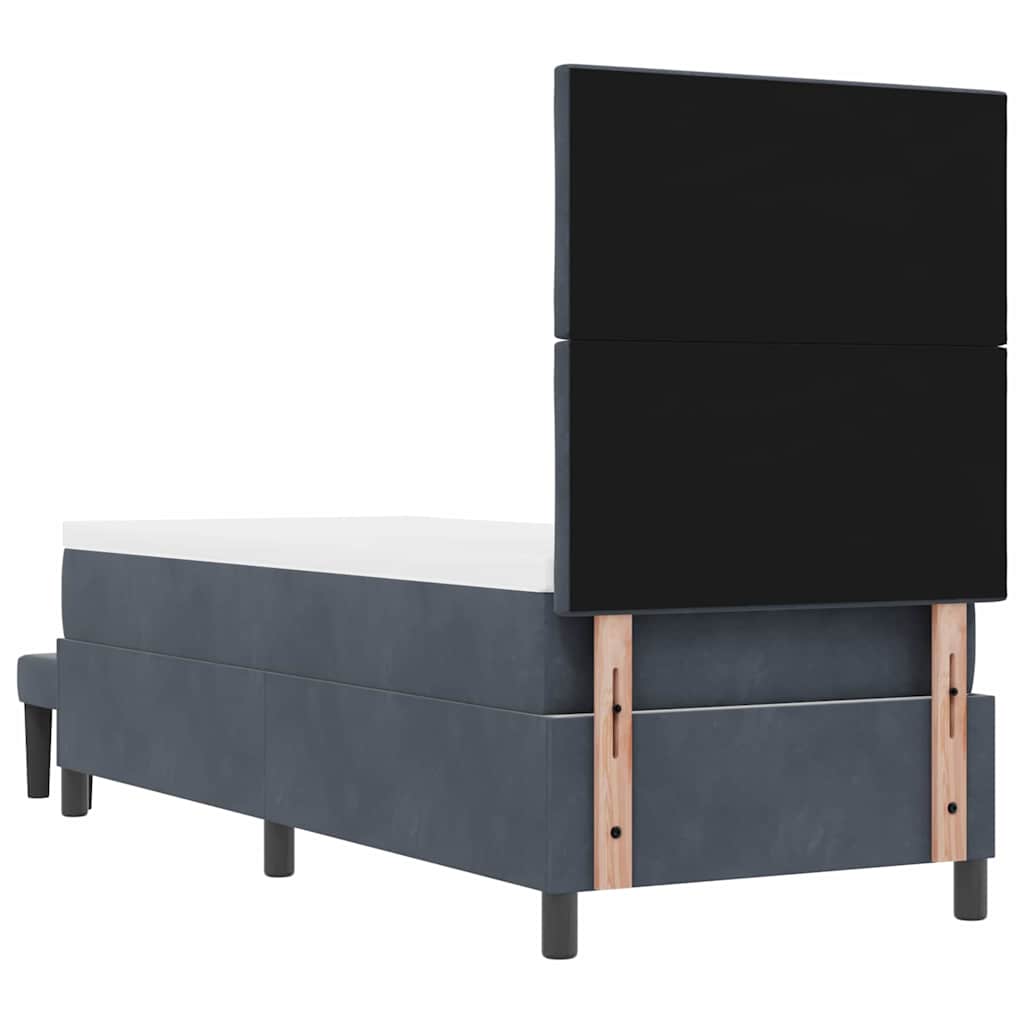 vidaXL Łóżko sprężynowe Z zagłówkiem Ciemnoszary 200 x 80 cm Aksamit