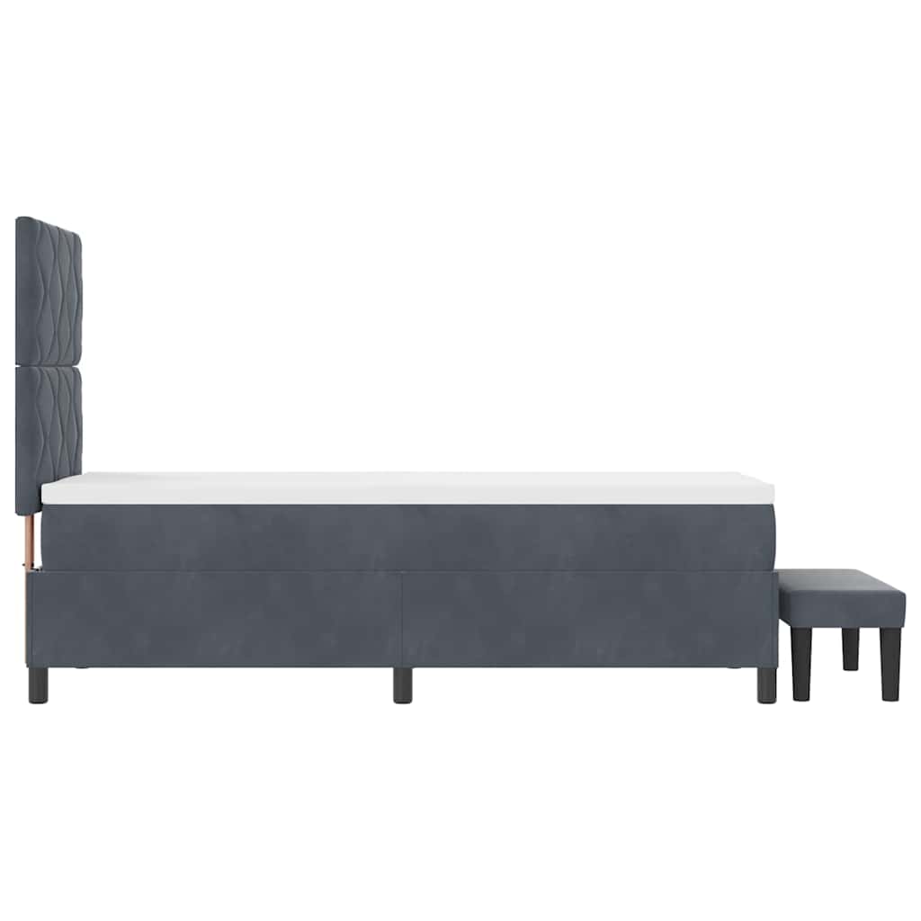 vidaXL Łóżko sprężynowe Z zagłówkiem Ciemnoszary 200 x 80 cm Aksamit