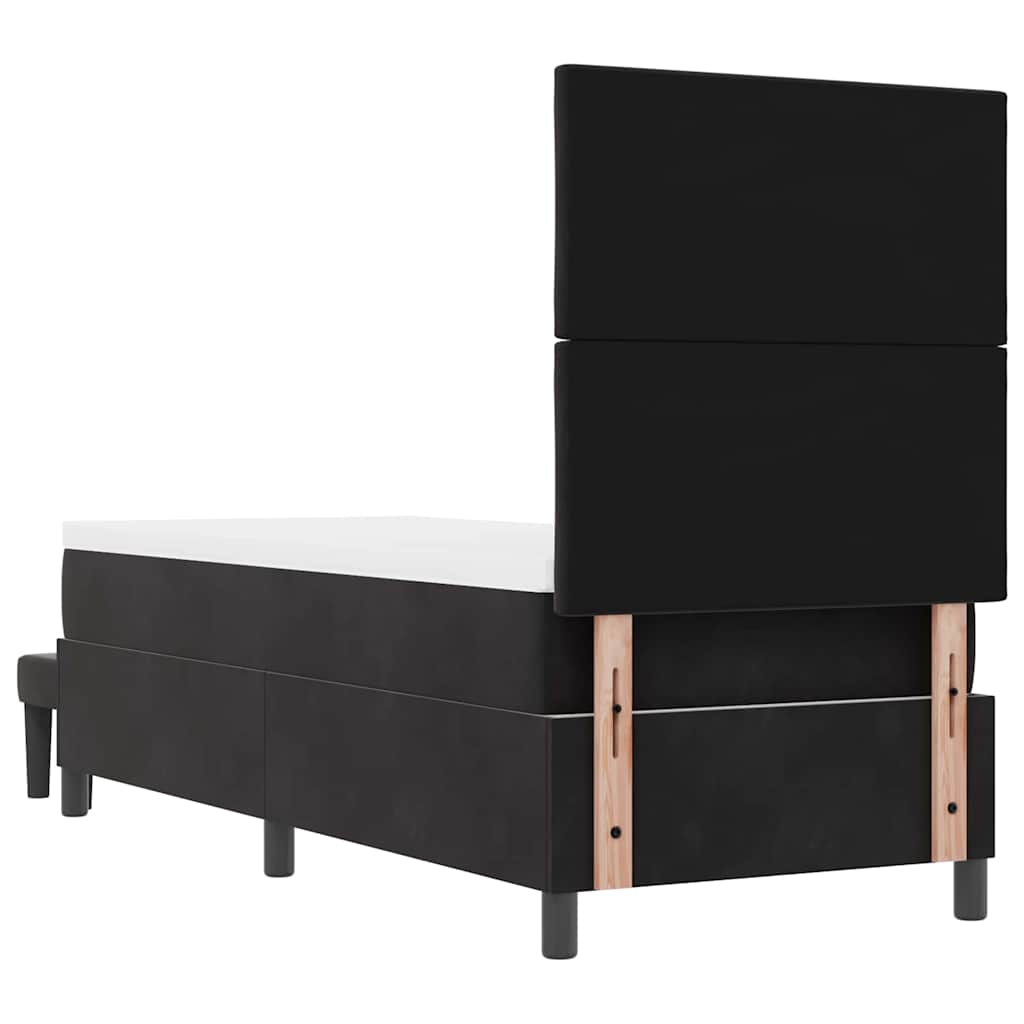vidaXL Łóżko sprężynowe Z zagłówkiem Czarny 200 x 80 cm Aksamit