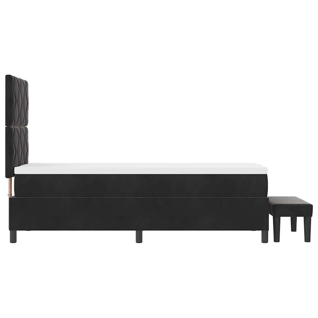 vidaXL Łóżko sprężynowe Z zagłówkiem Czarny 200 x 80 cm Aksamit
