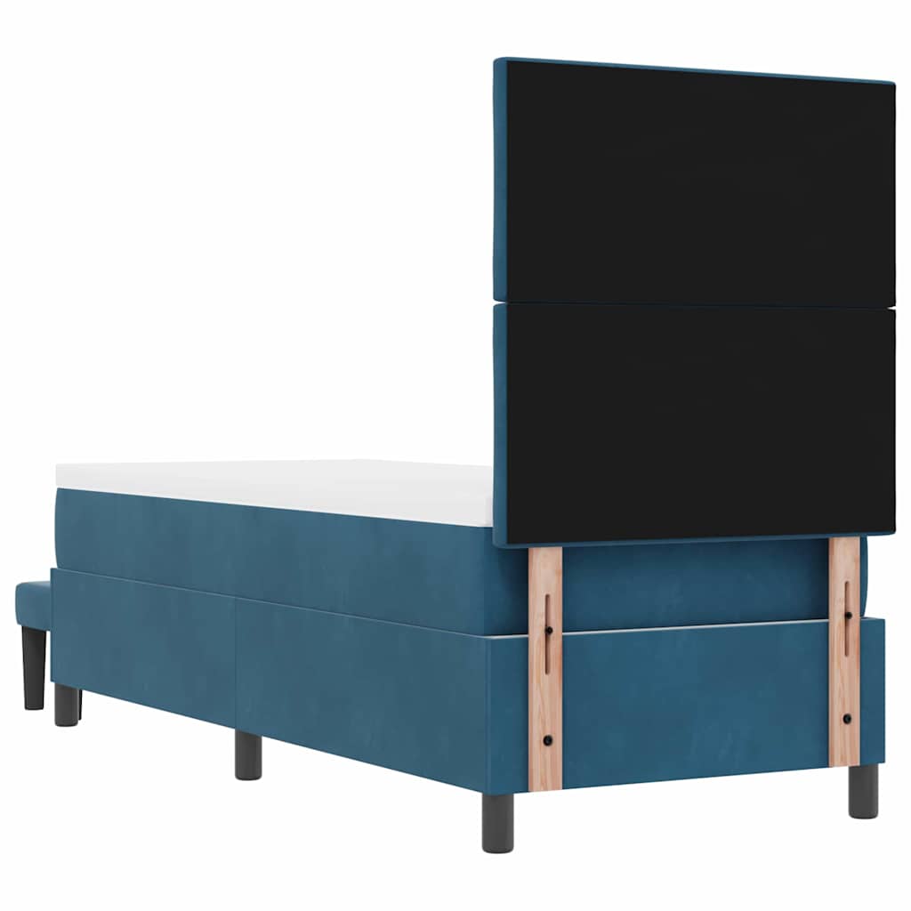 vidaXL Łóżko sprężynowe Z zagłówkiem granatowy 200 x 80 cm Aksamit