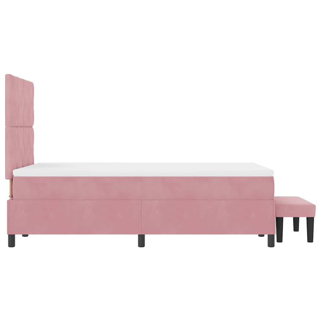 vidaXL Łóżko sprężynowe Z zagłówkiem Różowy 200 x 120 cm Aksamit