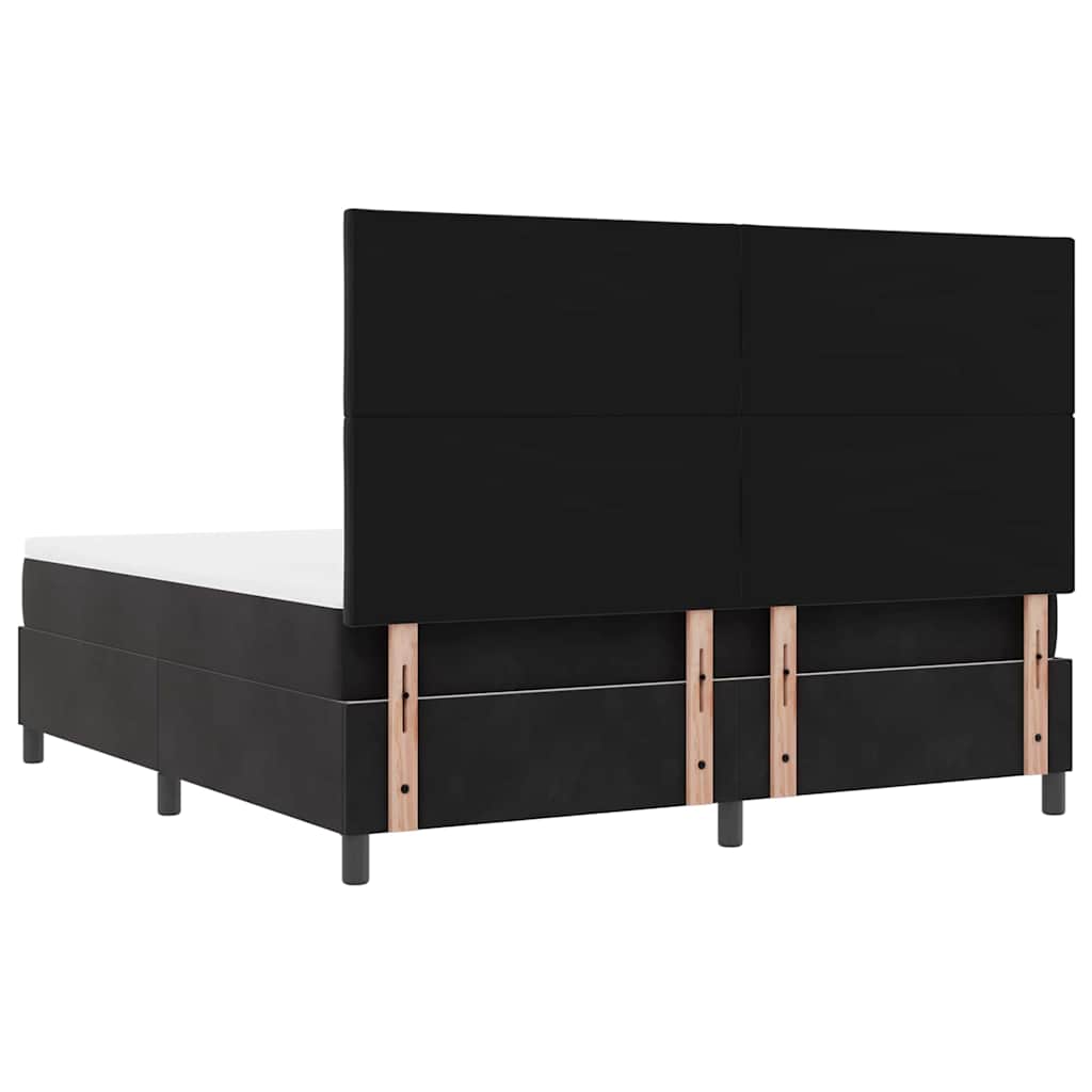 vidaXL Łóżko sprężynowe Z zagłówkiem Czarny 200 x 180 cm Aksamit