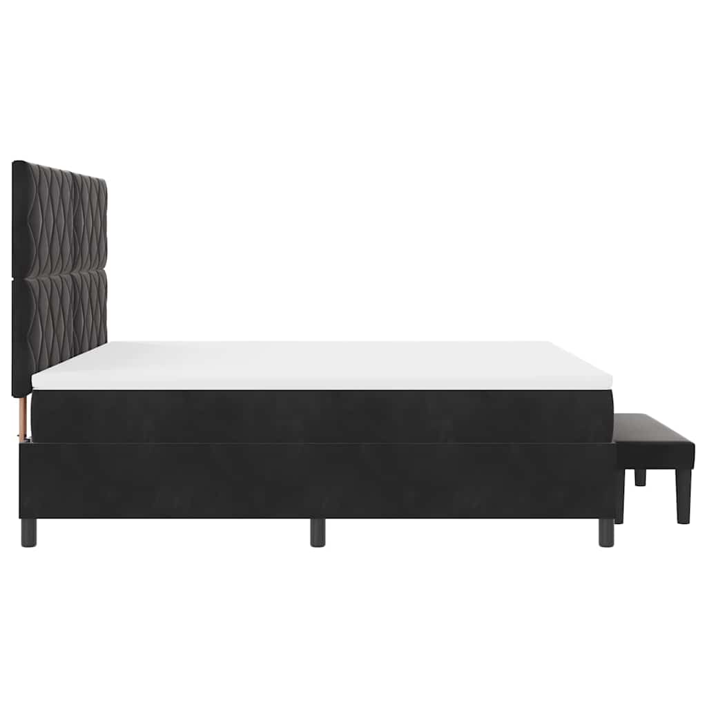 vidaXL Łóżko sprężynowe Z zagłówkiem Czarny 200 x 180 cm Aksamit