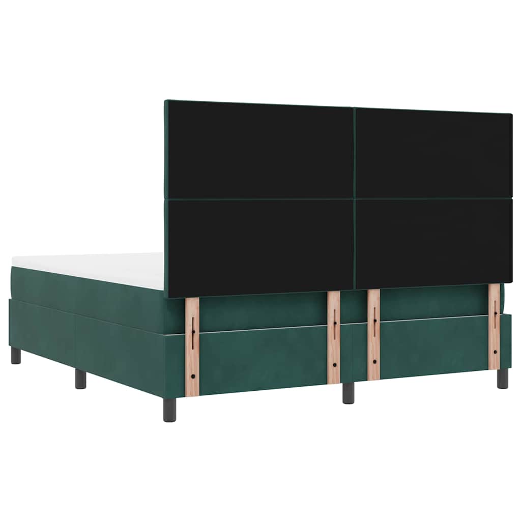 vidaXL Łóżko sprężynowe Ciemnozielony 200 x 180 cm Aksamit
