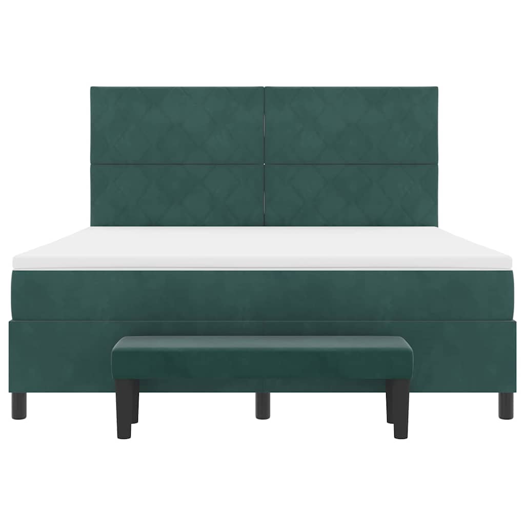 vidaXL Łóżko sprężynowe Ciemnozielony 200 x 180 cm Aksamit