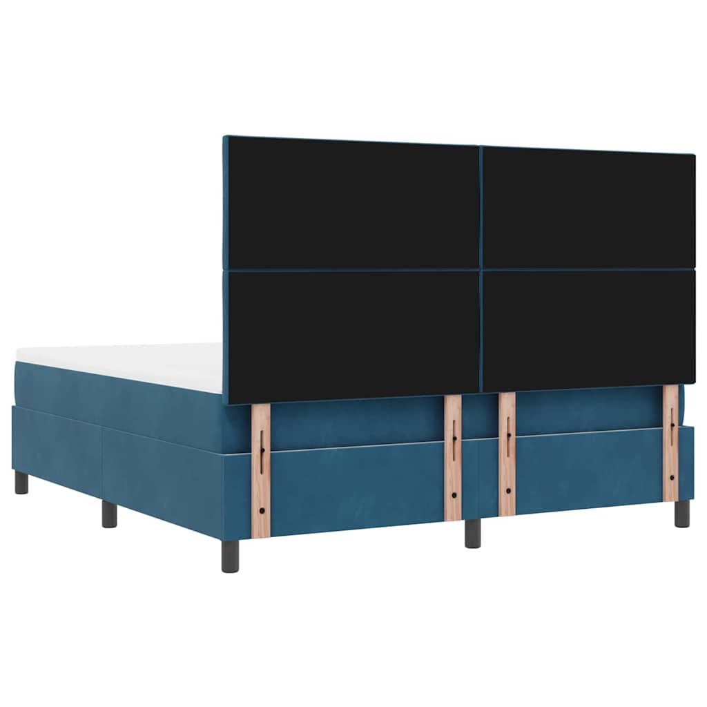 vidaXL Łóżko sprężynowe Z zagłówkiem granatowy 200 x 180 cm Aksamit